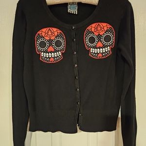 Hot Topic Too Fast Sugar Skull Cardigan